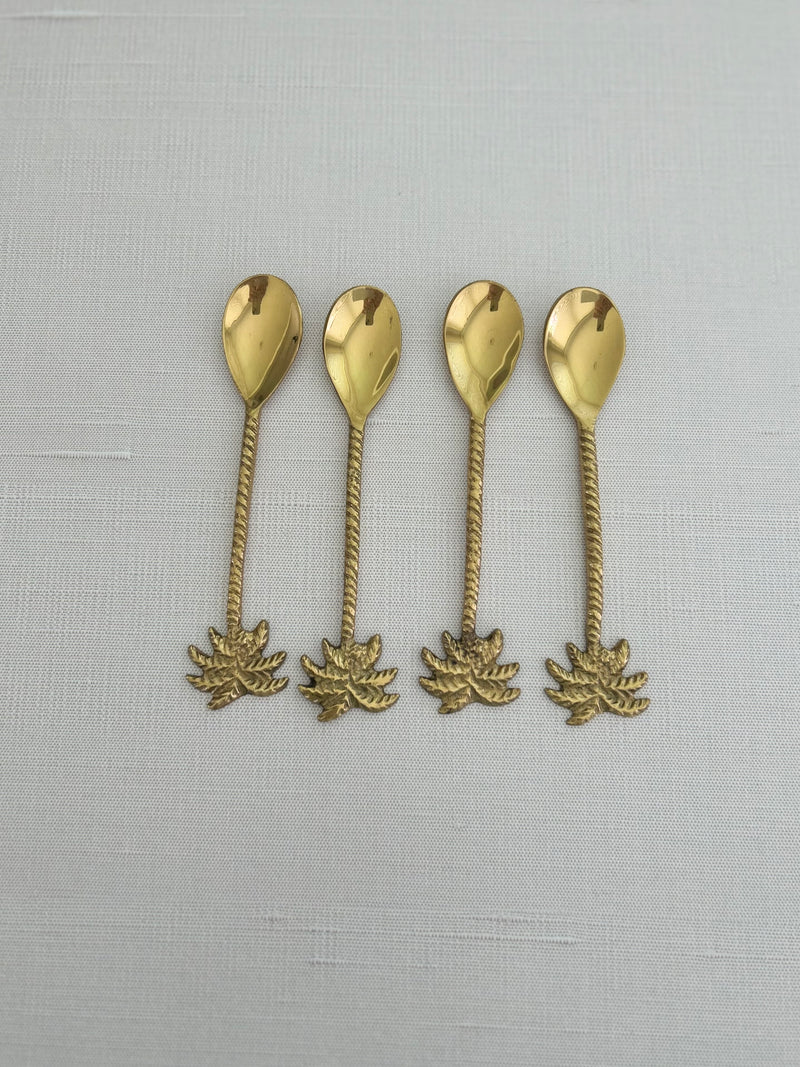 Gold Palm Tree Coffee Spoons, Set of 4