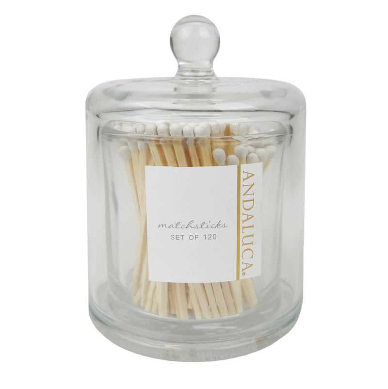 Glass Jar with Lid & 120 Wooden Matches